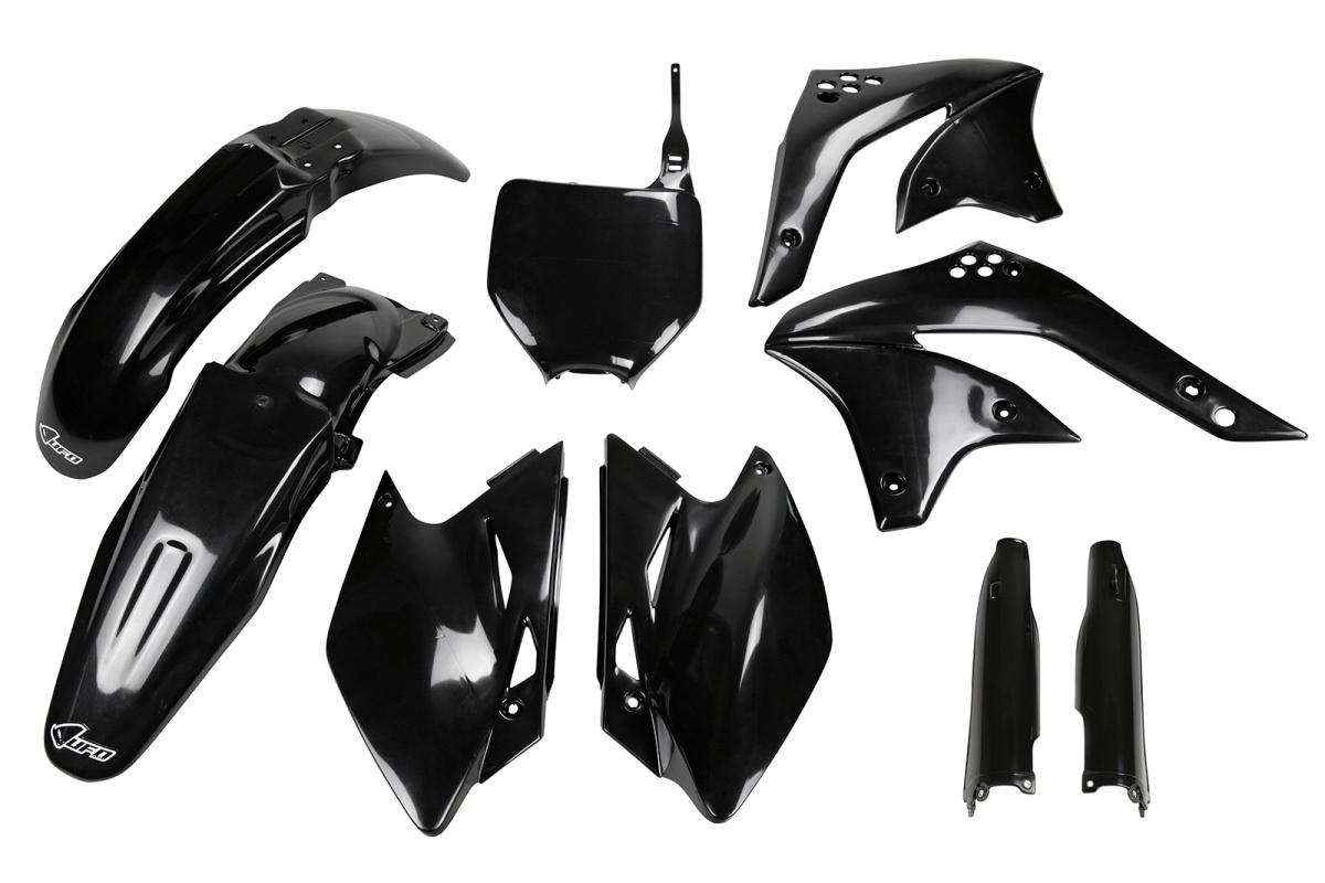 Full Plastic Kit black for Kawasaki KXF 450 (2007) - REPLICA PLASTICS - KAKIT209F-001 - Ufo Plast