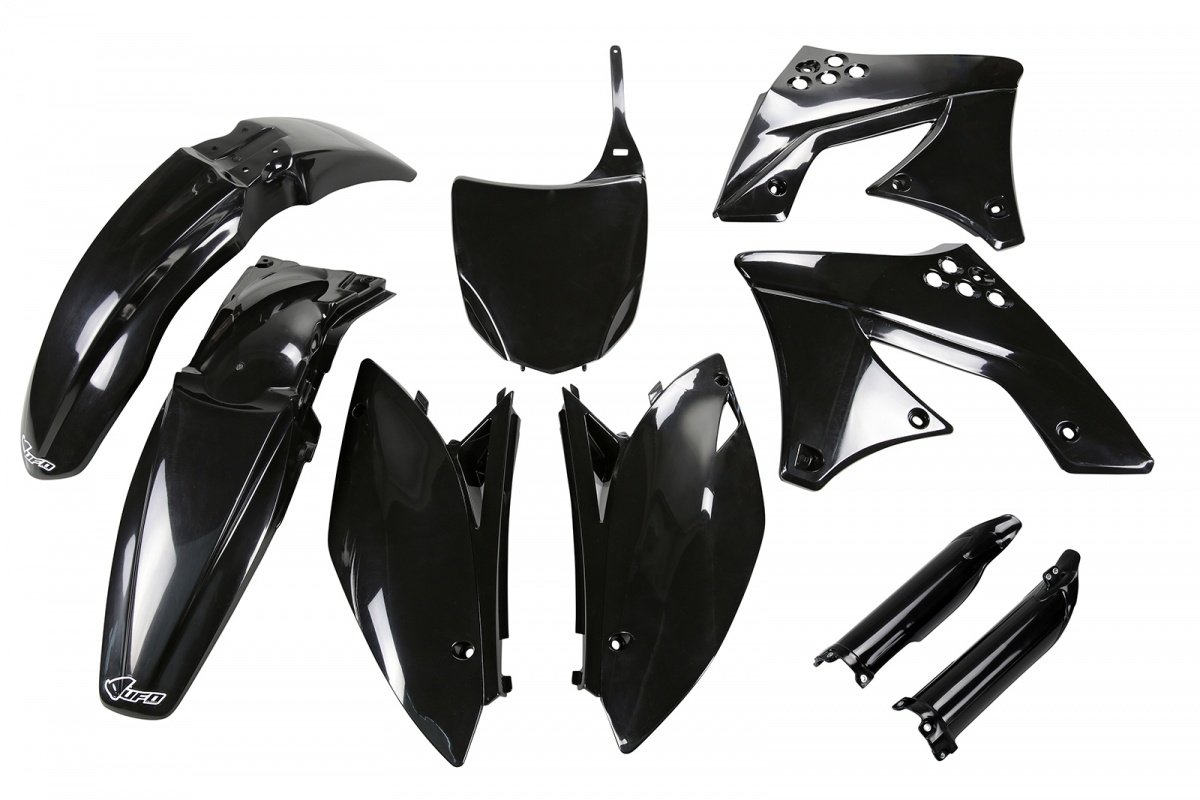 Full Plastic Kit black for Kawasaki KXF 250 (2009-12) - REPLICA PLASTICS - KAKIT212F-001 - Ufo Plast