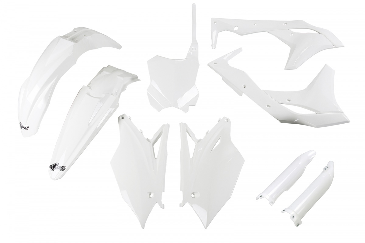 Full Plastic Kit white for Kawasaki KXF 250 (2018-20) - REPLICA PLASTICS - KAKIT225F-047 - Ufo Plast