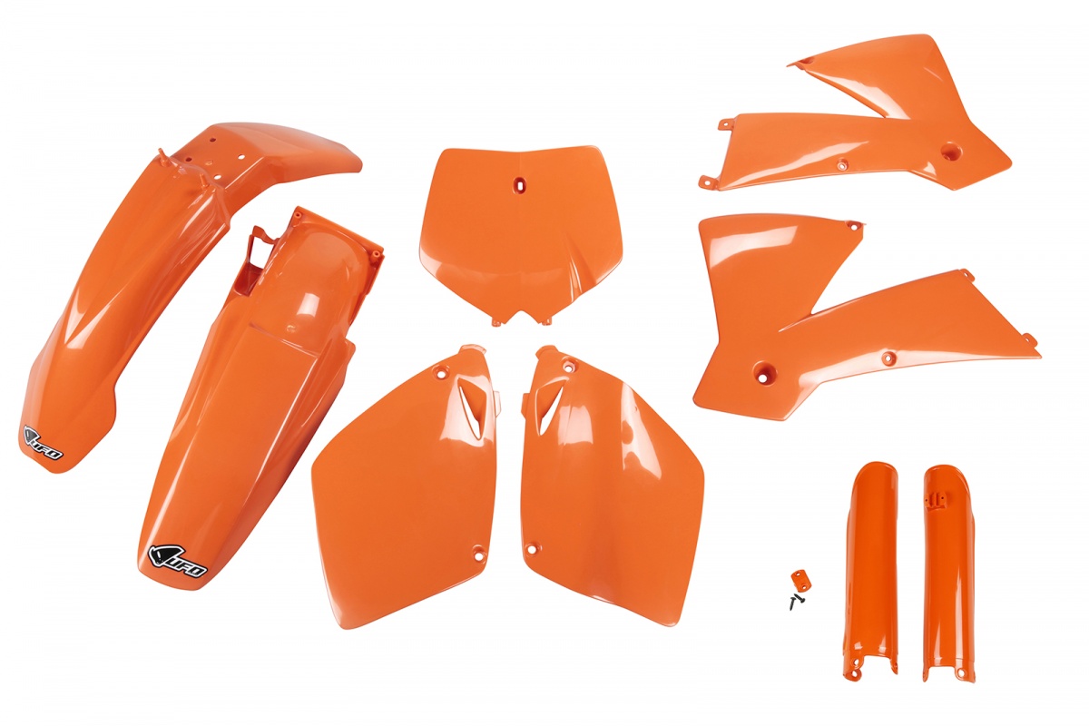 Full Plastic Kit orange for Ktm SX 250/XC 250 (2001-02) - SX 125/XC 125 (2001-02) - SX 400 (2001-02) - REPLICA PLASTICS - KTK...