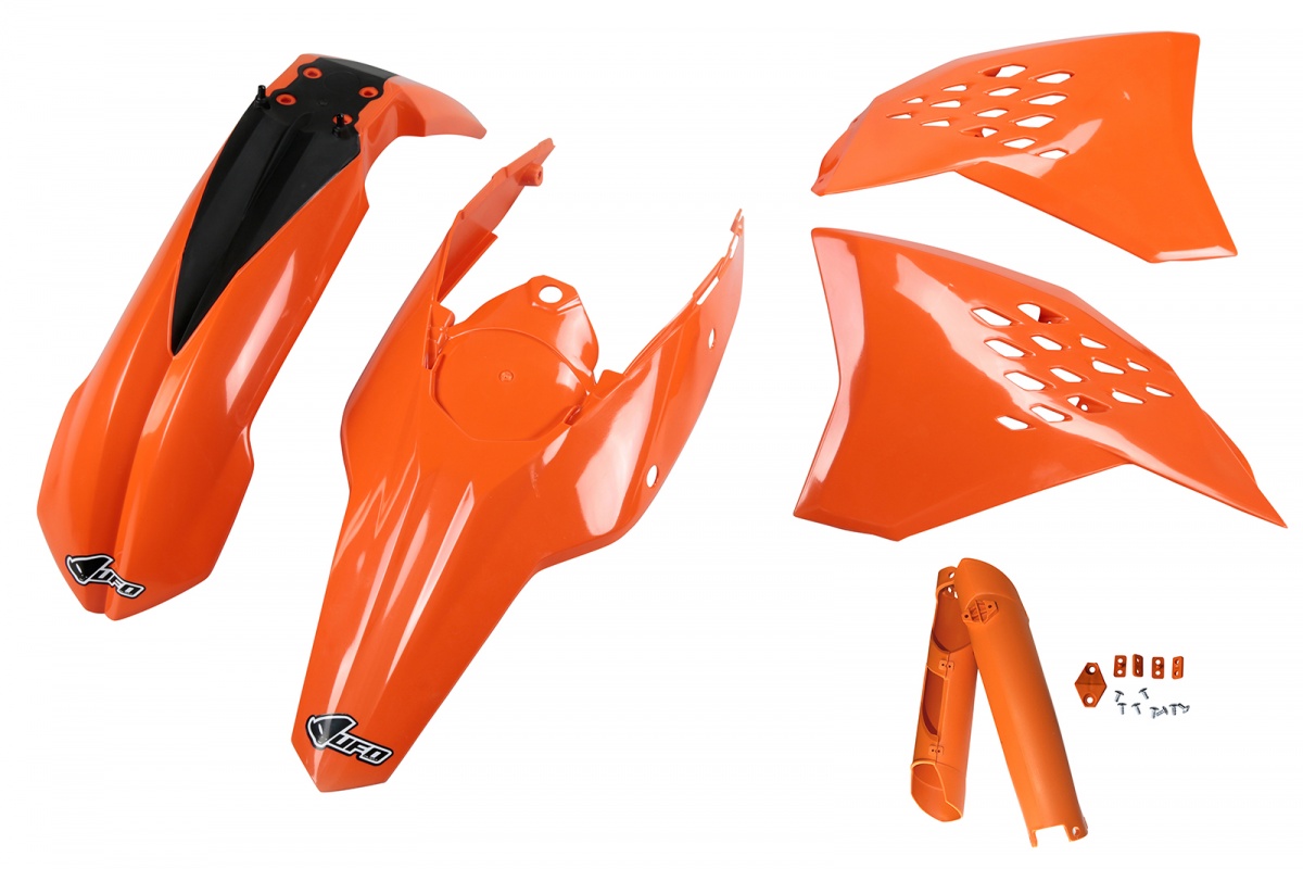 Full Plastic Kit orange for Ktm EXC 125/XC W125 - EXC 200 - EXC 250/XC W250 - EXC-F 250/XCF W250 - EXC 300/XC W300 - EXC-F 3....