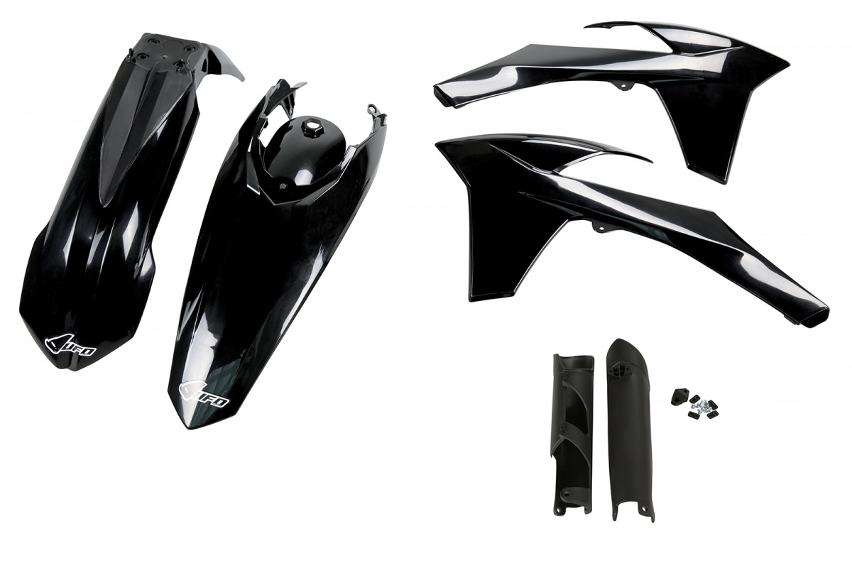 Full Plastic Kit black for Ktm EXC 125/XC W125 - EXC 200 - EXC 250/XC W250 - EXC-F 250/XCF W250 - EXC 300/XC W300 - EXC-F 35....