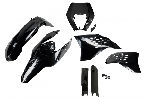 Full plastic kit / with headlight Ktm - black - REPLICA PLASTICS - KTKIT520F-001 - UFO Plast