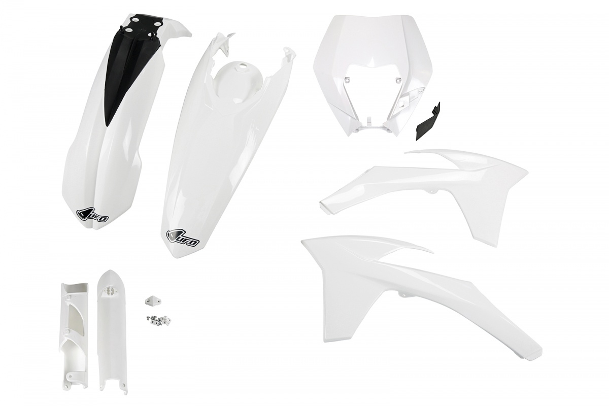 Full Plastic Kit white for Ktm EXC 125/XC W125 - EXC 200 - EXC 250/XC W250 - EXC-F 250/XCF W250 - EXC 300/XC W300 - EXC-F 35....
