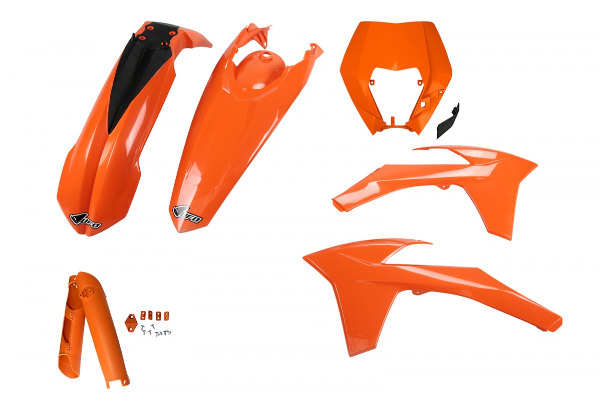 Full Plastic Kit orange for Ktm EXC 125/XC W125 - EXC 200 - EXC 250/XC W250 - EXC-F 250/XCF W250 - EXC 300/XC W300 - EXC-F 3....