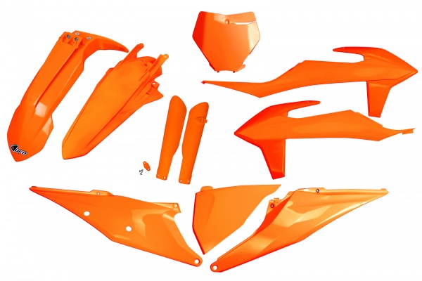 Full plastic kit Ktm - neon orange - REPLICA PLASTICS - KTKIT522F-FFLU - UFO Plast