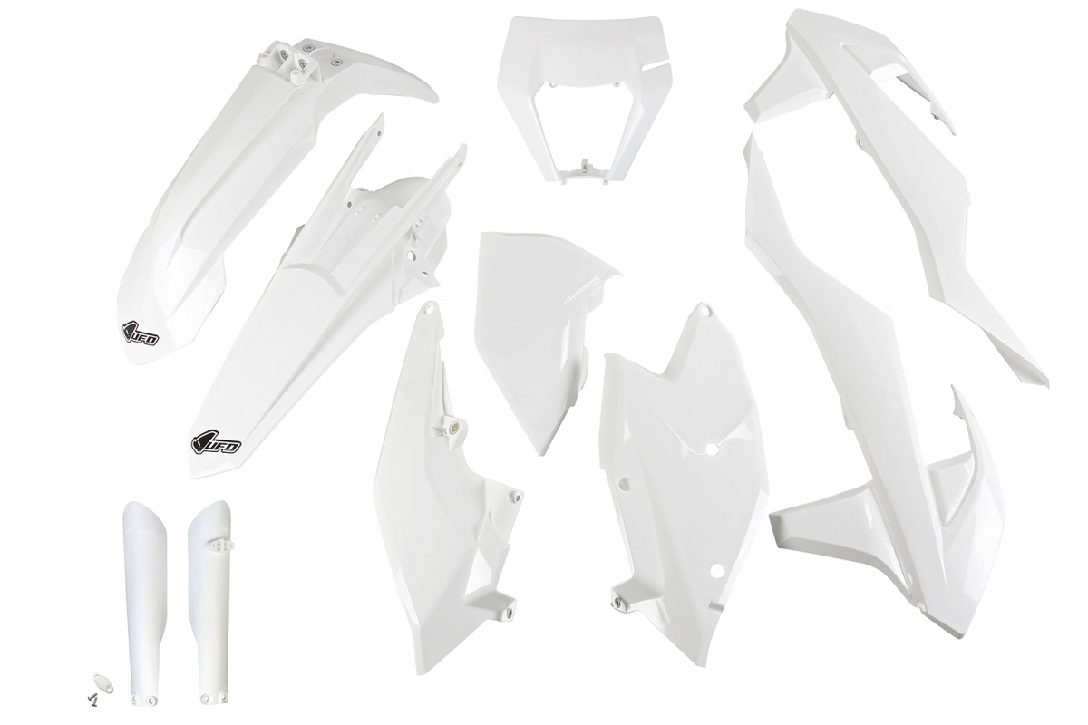 Full Plastic Kit white for Ktm EXC 125/XC W125 - EXC 150/XC W150 / XC W150TPI - EXC 250/XC W250 - EXC-F 250/XCF W250 - EXC 3....