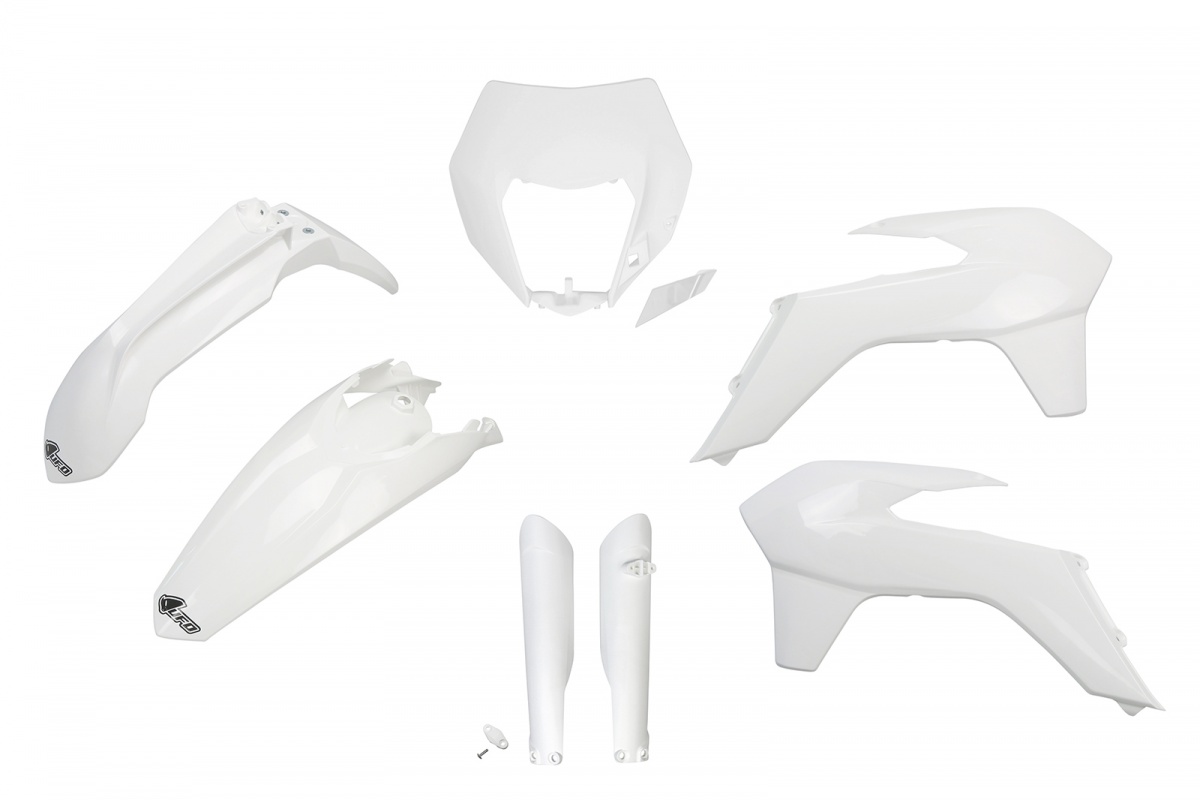 Full Plastic Kit white for Ktm EXC 125/XC W125 - EXC 200 - EXC 250/XC W250 - EXC-F 250/XCF W250 - EXC 300/XC W300 - EXC-F 35....
