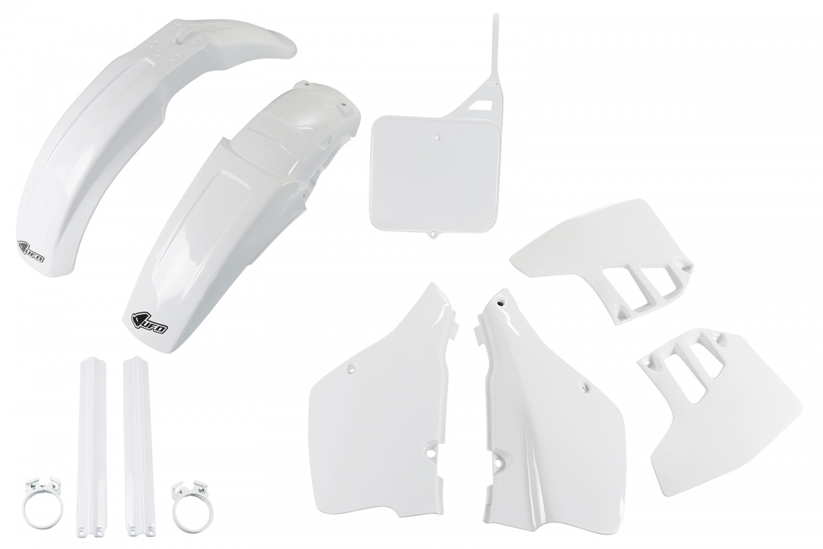Full Plastic Kit white for Suzuki RM 250 (1989-91) - REPLICA PLASTICS - SUKIT398F-041 - Ufo Plast
