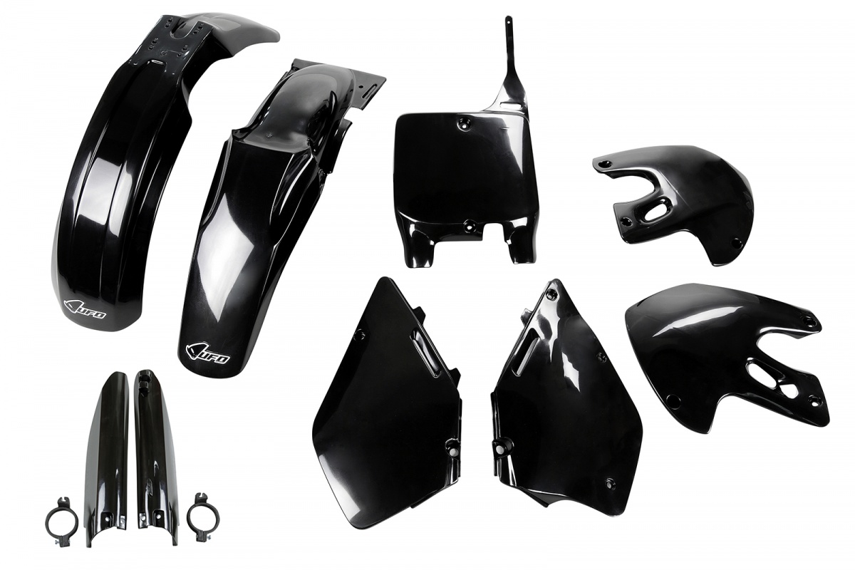 Full Plastic Kit black for Suzuki RM 125 (1999-00) - RM 250 (1999-00) - REPLICA PLASTICS - SUKIT400F-001 - Ufo Plast