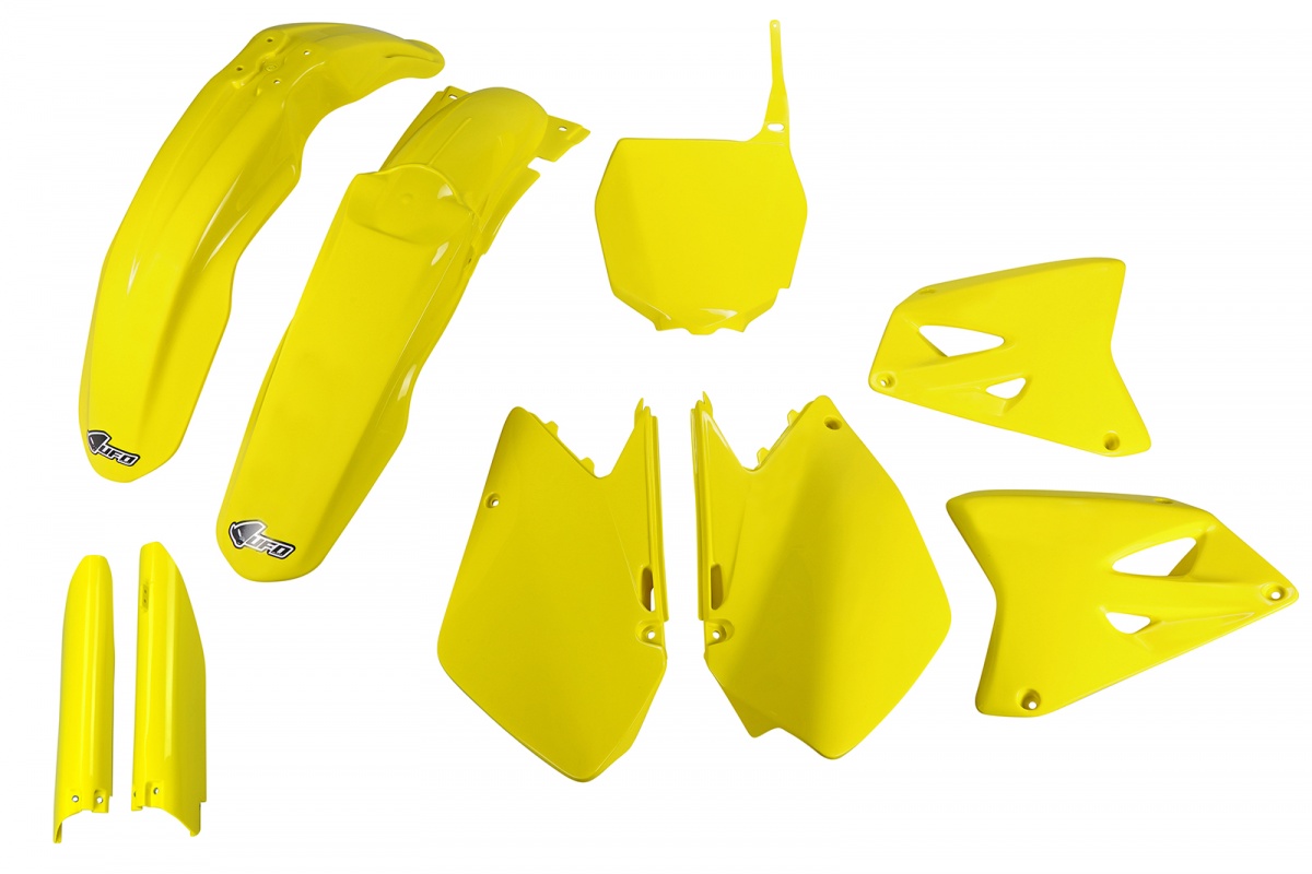 Full Plastic Kit yellow for Suzuki RM 125 (2006-25) - RM 250 (2006-25) - REPLICA PLASTICS - SUKIT406F-102 - Ufo Plast