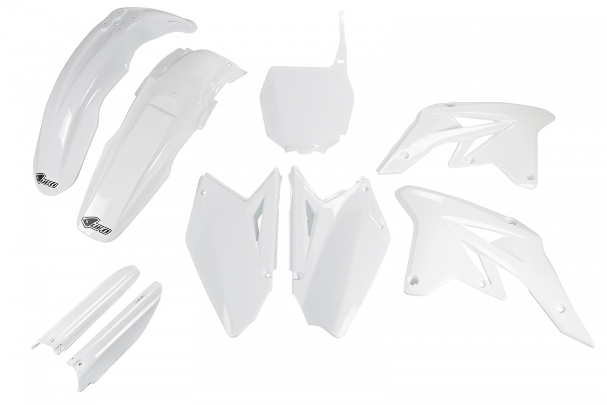 Full Plastic Kit white for Suzuki RMZ 250 (2007-09) - REPLICA PLASTICS - SUKIT407F-041 - Ufo Plast