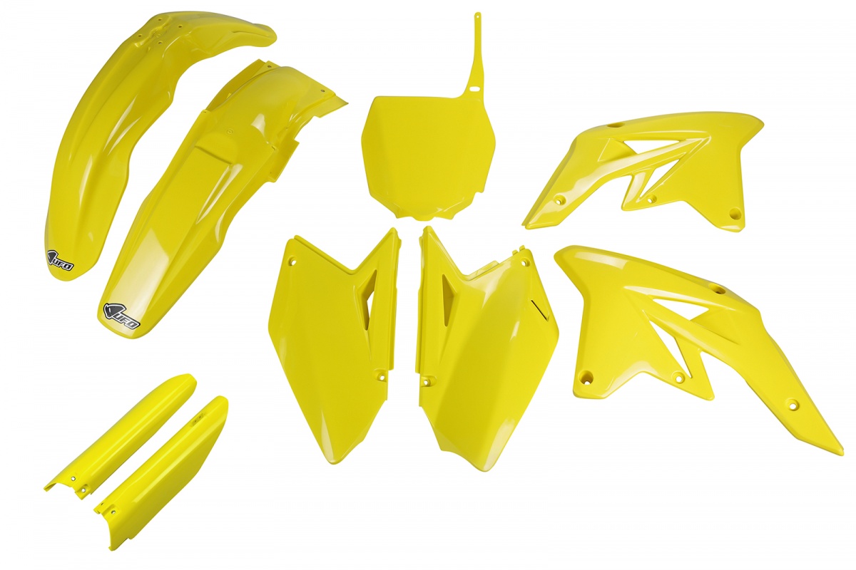 Full Plastic Kit yellow for Suzuki RMZ 250 (2007-09) - REPLICA PLASTICS - SUKIT407F-102 - Ufo Plast