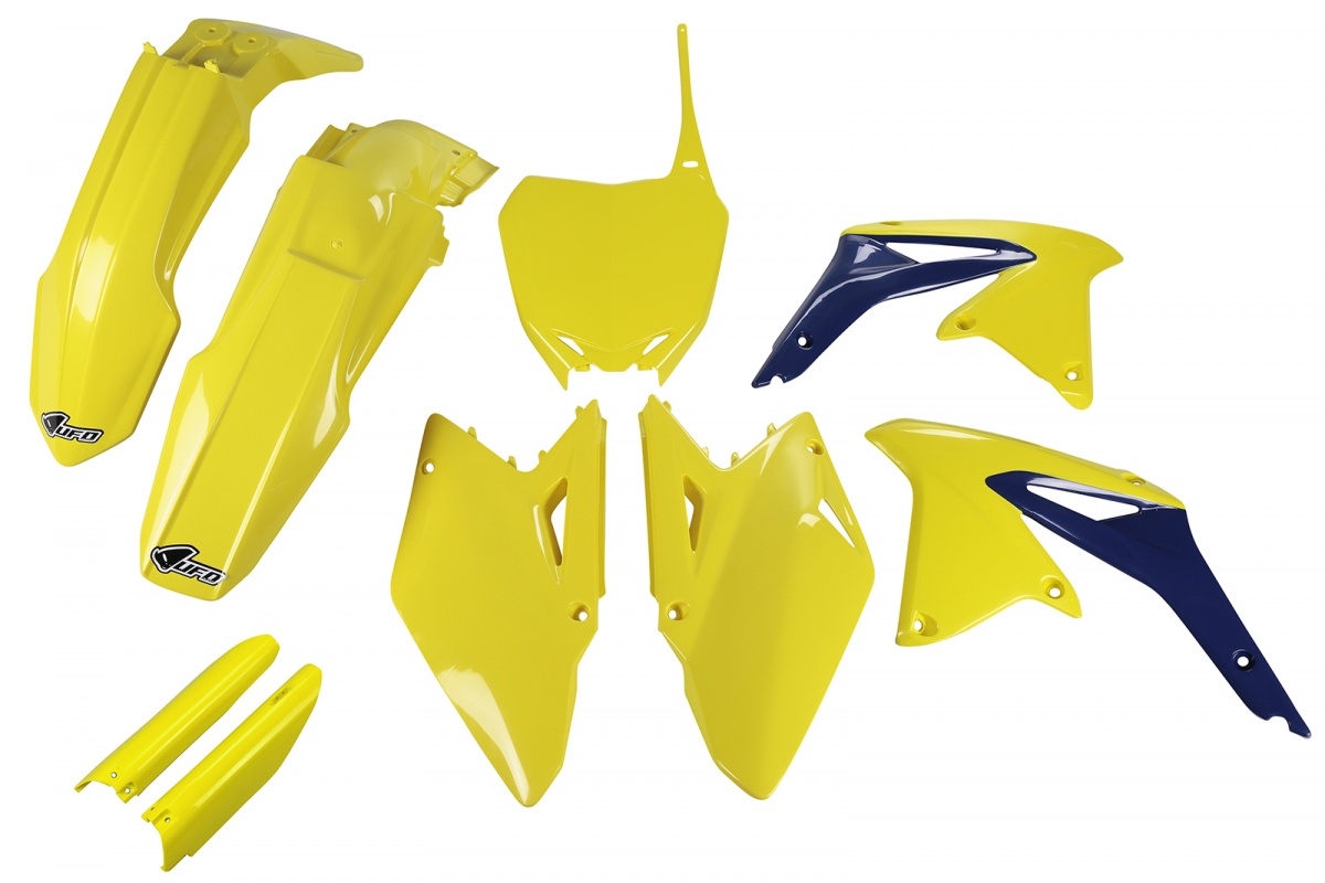 Full Plastic Kit yellow for Suzuki RMZ 450 (2008-17) - REPLICA PLASTICS - SUKIT409F-102 - Ufo Plast