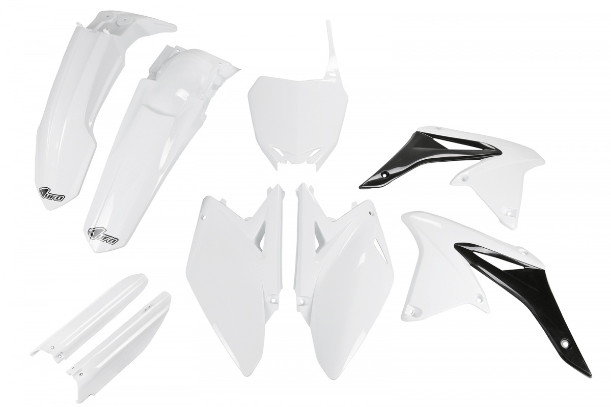 Full Plastic Kit white for Suzuki RMZ 250 (2010-18) - REPLICA PLASTICS - SUKIT411F-041 - Ufo Plast