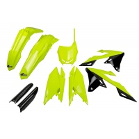 Full Plastic Kit neon yellow for Suzuki RMZ 250 (2019-25) - RMZ 450 (2018-25) - REPLICA PLASTICS - SUKIT418F-DFLU - Ufo Plast