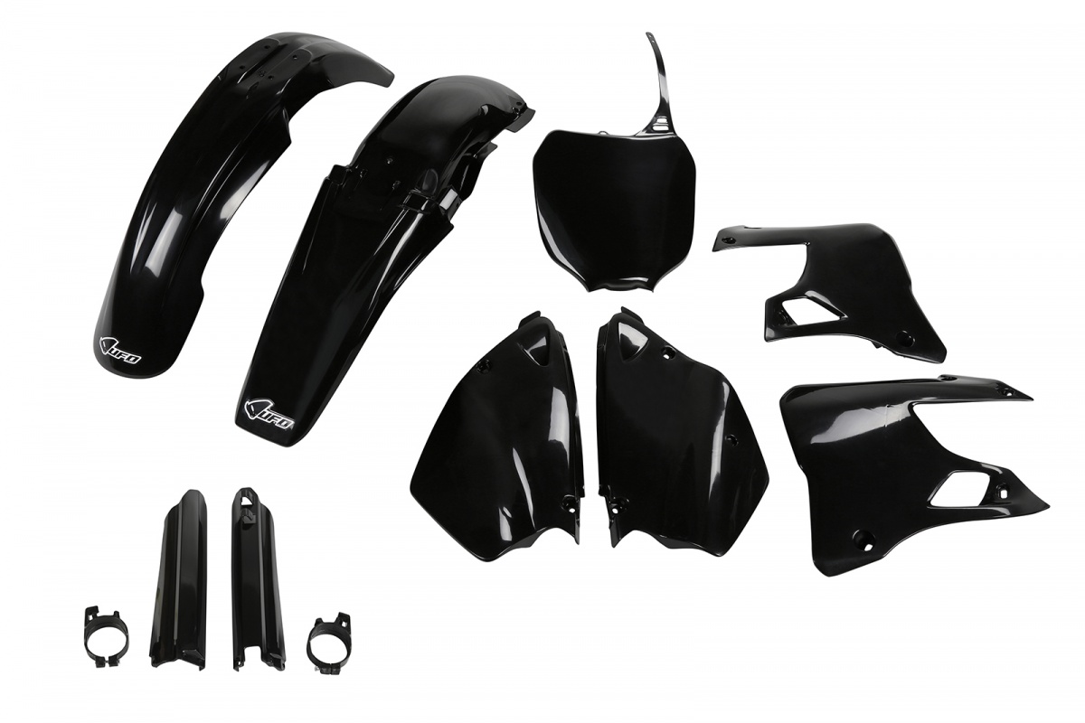 Full Plastic Kit black for Yamaha YZ 125 (2000-01) - YZ 250 (2000-01) - REPLICA PLASTICS - YAKIT300F-001 - Ufo Plast