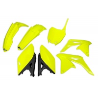 Plastic Kit neon yellow for Suzuki RMZ 250 (2010-18) - REPLICA PLASTICS - SUKIT416-DFLU - Ufo Plast