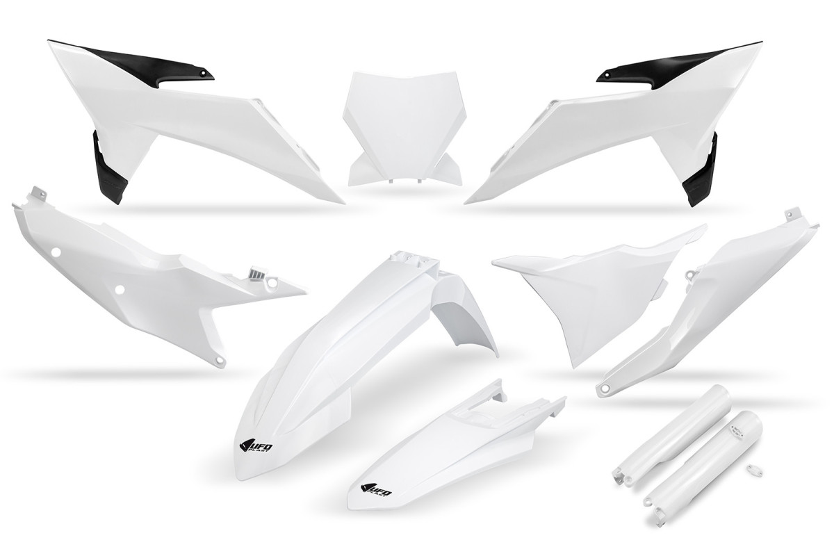Full Plastic Kit white 20-25 compatible Ktm SX 250/XC 250 / SX 250 - SX 125/XC 125 / SX 125 - SX 150 - SX-F 350/XCF 350 / SX....