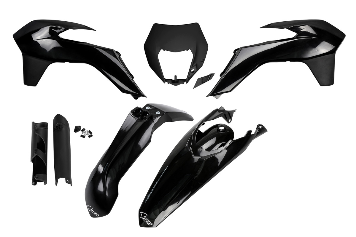 Full Plastic Kit black for Ktm EXC 125 - EXC 200 - EXC 250 - EXC-F 250 - EXC 300 - EXC-F 350 - EXC-F 450 - EXC-F 500 - REPLIC...