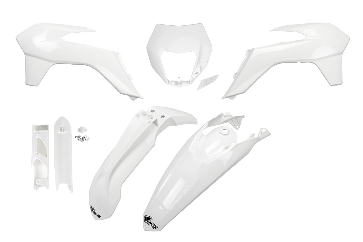 Full Plastic Kit white for Ktm EXC 125 - EXC 200 - EXC 250 - EXC-F 250 - EXC 300 - EXC-F 350 - EXC-F 450 - EXC-F 500 - REPLIC...