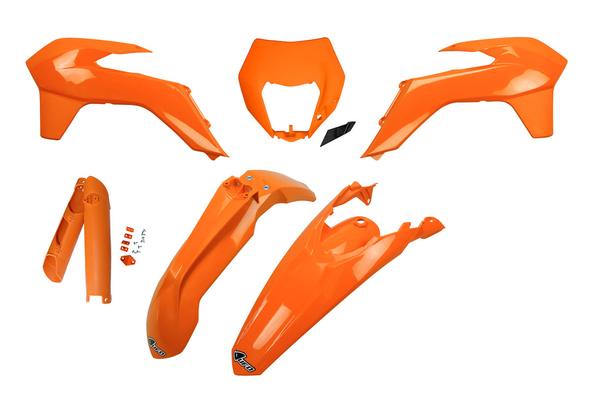 Full Plastic Kit orange for Ktm EXC 125 - EXC 200 - EXC 250 - EXC-F 250 - EXC 300 - EXC-F 350 - EXC-F 450 - EXC-F 500 - REPLI...